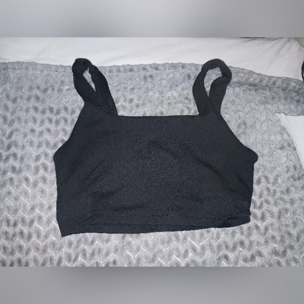 Athleta Black Longline Layered Sports Bra – Size Small - Picture 3 of 5
